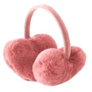 ZARA Pink Heart Shaped Fuzzy Earmuffs Kids OS
